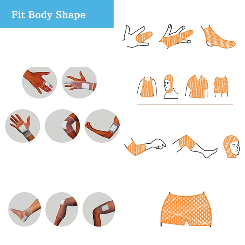 Elastischer Netzverband, röhrenförmige Wundversorgung, passend zur Körperform