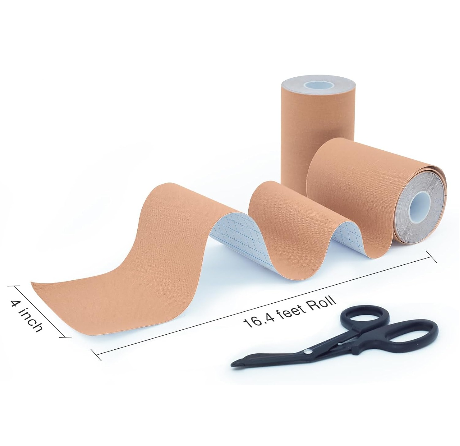 Extra breites elastisches Kinesiologie-Tape aus Baumwolle mit Verbandschere, 10 cm x 5 m