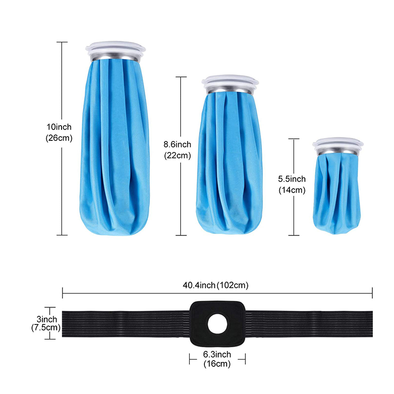 Anpassbarer wiederverwendbarer Eisbeutel mit verstellbarem Wickelgürtel 