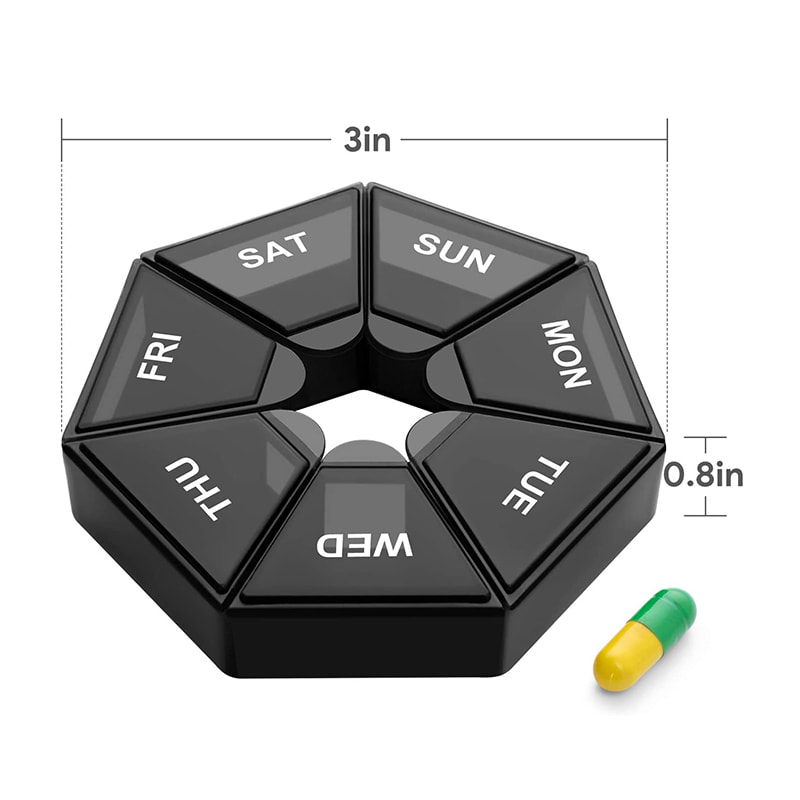 Tragbarer, extra großer wöchentlicher Pillen-Organizer für Medikamente 