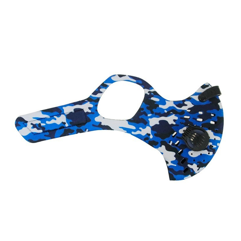 Outdoor Blue Camo Atemmaske zum Laufen 