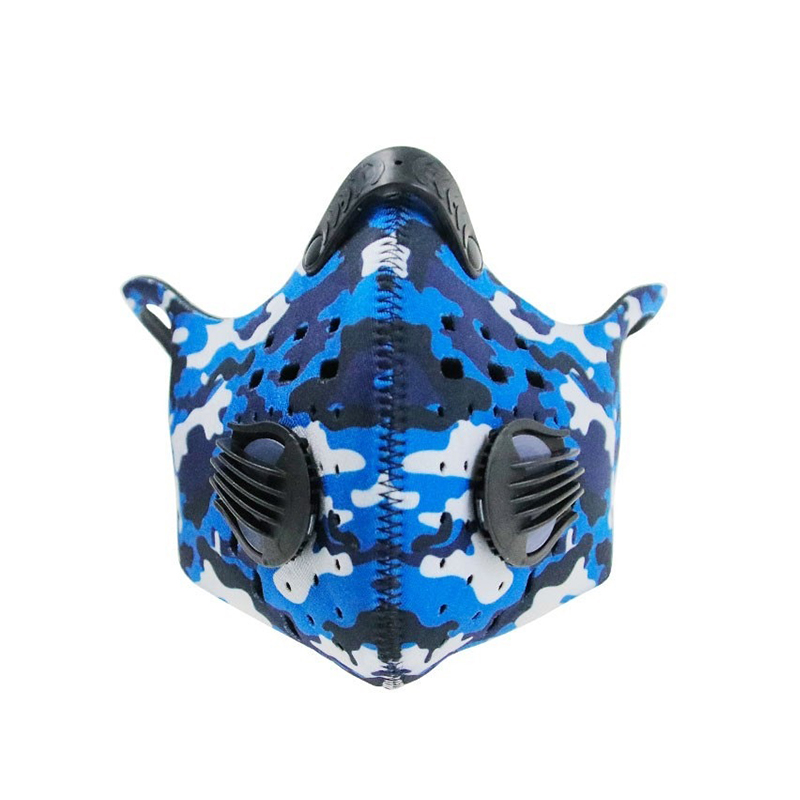 Outdoor Blue Camo Atemmaske zum Laufen 