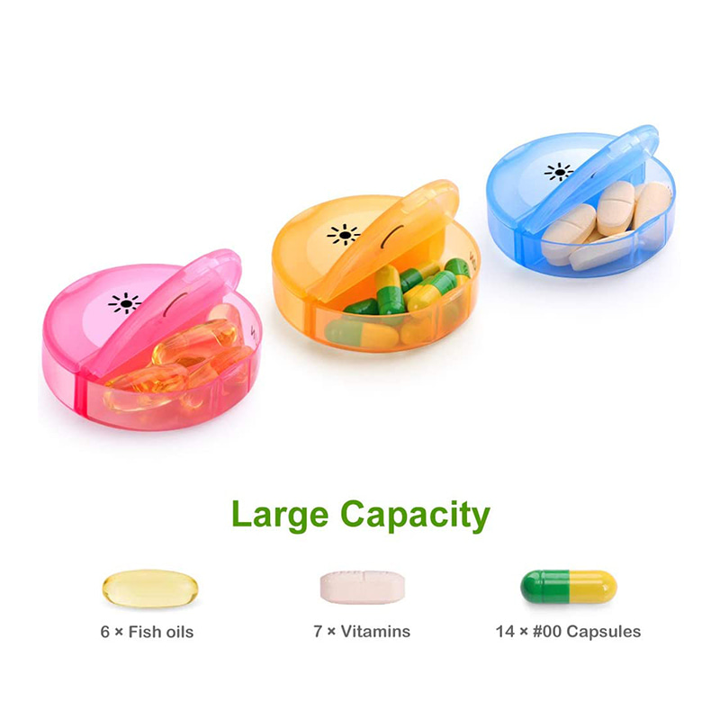 Tragbarer schwarzer Tabletten-Organizer aus Kunststoff für Vitamine 